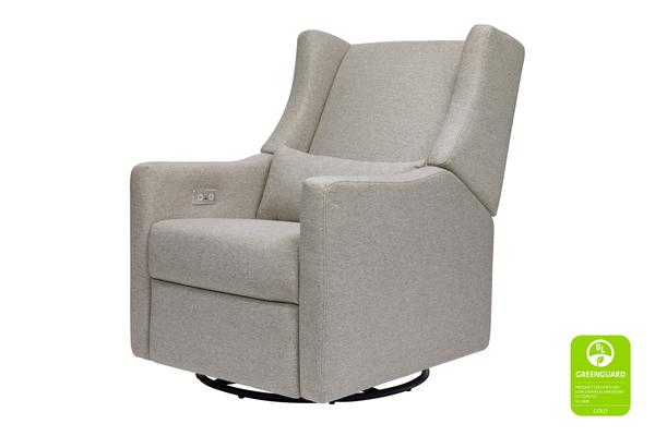 Babyletto Kiwi Glider Recliner w/ Electronic Control and USB in Performance Grey Eco-Weave greenguard gold certified Performance Grey Eco-Weave