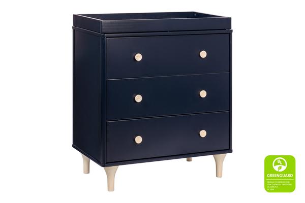 Lolly 3-Drawer Changer Dresser with Removable Changing Tray Navy / Washed Natural
