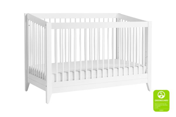 Sprout 4-in-1 Convertible Crib withToddler Bed Conversion Kit in Chestnut&Natural White
