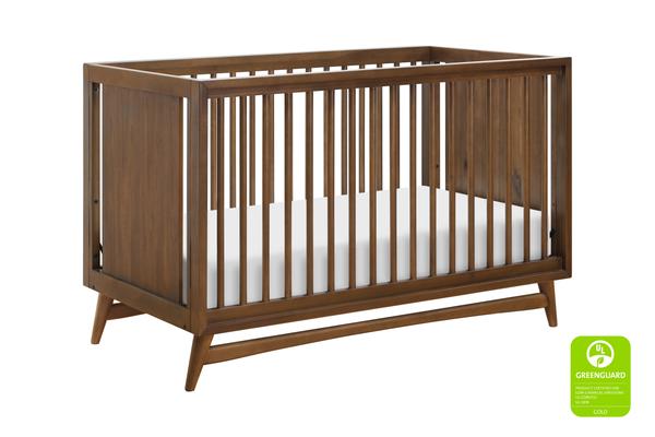 Peggy Mid-Century 3-in-1 Convertible Crib with Toddler Bed Conversion Kit in Natural Walnut Natural Walnut