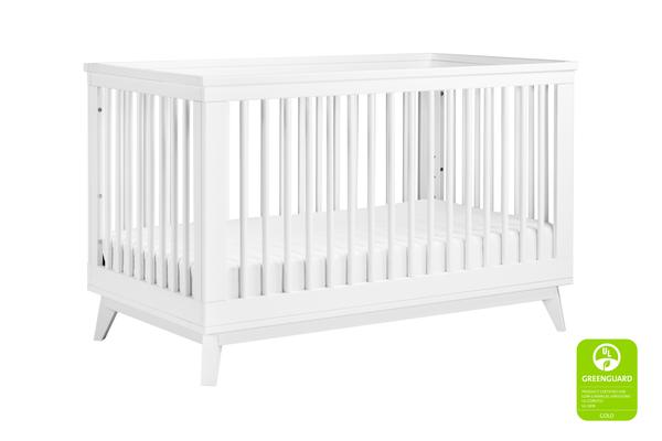 Scoot 3-in-1 Convertible Crib w/Toddler Bed Conversion Kit in White&Slate Finish White