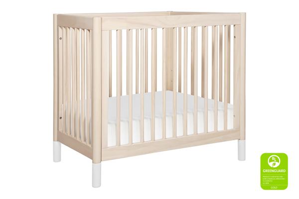 Gelato 4-in-1 Convertible Mini Crib and Twin bed Washed Natural Finish with White Feet best mini crib