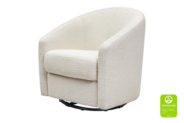 Babyletto Madison Swivel Glider in White Boucle Small Nursery Chair