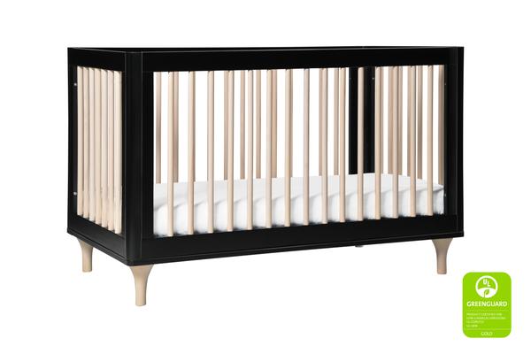 babyletto modern Lolly 3-In-1 Convertible Crib with Toddler Bed Conversion in Grey/Washed Natural