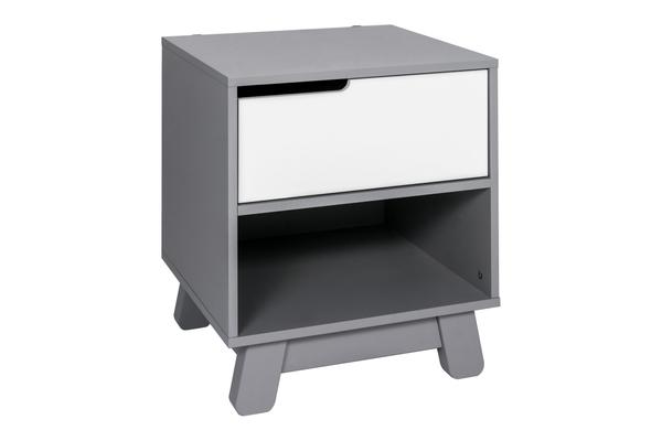 babyletto hudson nightstand washed natural white Grey / White