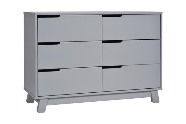 Hudson 6-Drawer Double Dresser  Assembled In White Finish Grey