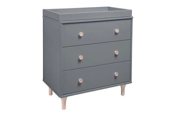 Lolly 3-Drawer Changer Dresser with Removable Changing Tray Grey / Washed Natural