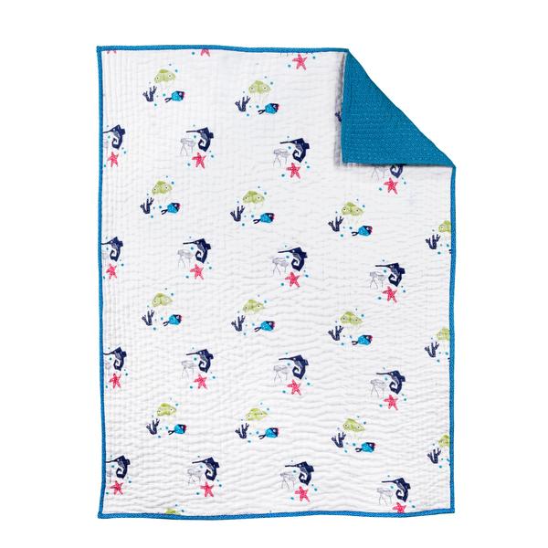 T19017,Oceanography Organic Cotton Hand-Quilted Blanket  Default Title