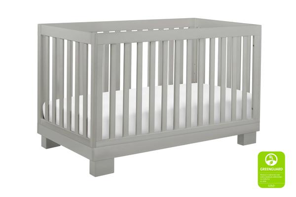 Modo 3-in-1 Convertible Crib with Toddler Bed Conversion Kit in Grey Finish Grey