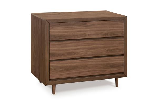 Nifty 3-Drawer Dresser In Walnut Finish Walnut