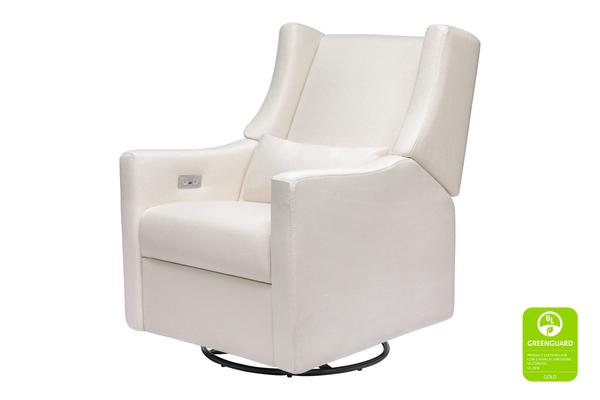 Babyletto Kiwi Glider Recliner w/ Electronic Control and USB in Performance Grey Eco-Weave greenguard gold certified Performance Cream Eco-Weave