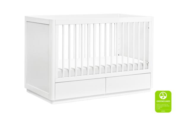 Babyletto Bento 3-in-1 Convertible Storage Crib in White with Toddler Bed Conversion Kit