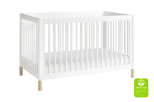 babyletto Gelato 4-in-1 Convertible Crib  White Color Feet With Toddler Bed Conversion Kit in Washed Natural White / Washed Natural